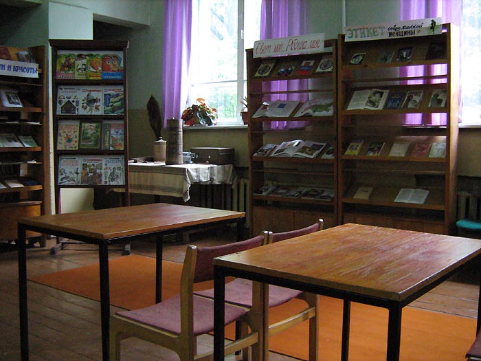 Читальный зал Елатомской модельной библиотеки. Фото Н.Зиновина 2008 г.