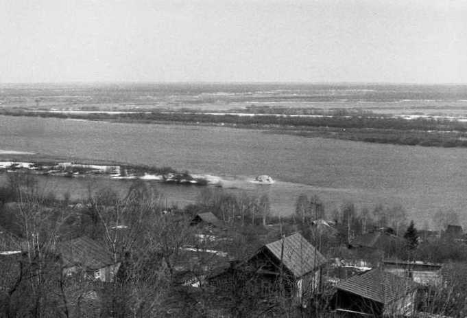Елатьма. Вид на реку Оку в половодье. 1989 г.
